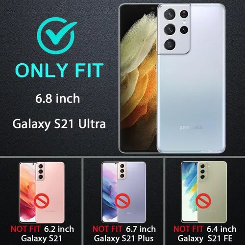 Miniatura 2 de YKHJKLEC Funda para Samsung Galaxy S21 Ultra, con 2 piezas [protector de pantalla de TPU flexible autorreparable y protector de lente de cámara]