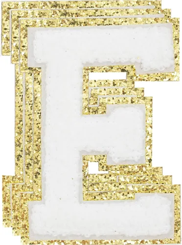 Miniatura 153 de 3 parches de números de chenilla negra, tamaño grande de 4-1/2" parches de números para planchar, parches universitarios para ropa, 8" Borde oro rosa