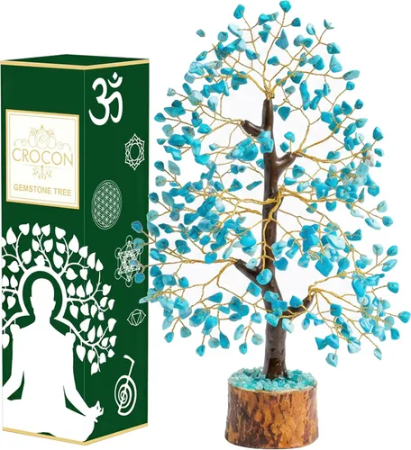 Miniatura 37 de Crocon Árbol de la vida de cristal de cuarzo transparente, chakra para energía positiva, decoración de Feng Shui, árbol bonsái de dinero con piedras