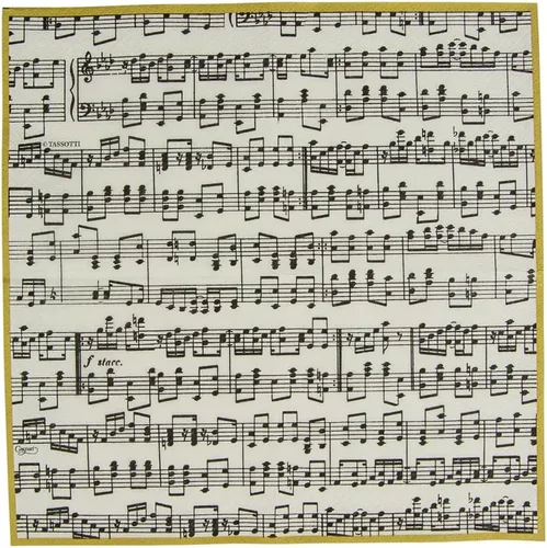 Miniatura 6 de Entertaining with Caspari Musica - Servilletas de cóctel de papel, paquete de 20, color negro