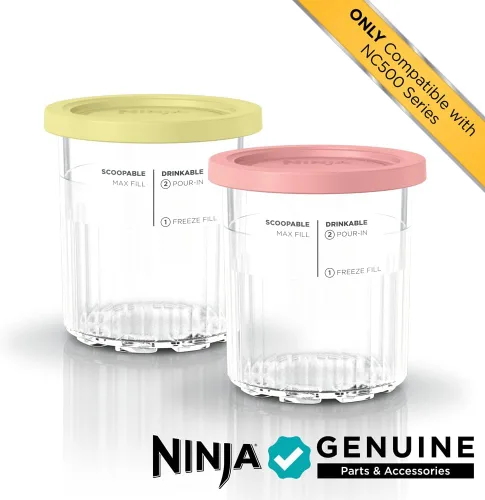 Miniatura 2 de Ninja Creami Deluxe - Paquete de 2 pintas compatibles con máquinas de helados Creami Deluxe serie NC500, pintas Ninja auténticas, sin BPA y aptas