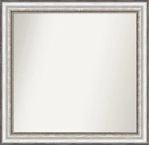 Miniatura 319 de Amanti Art Espejo de baño plateado para sobre el fregadero, 26 x 26 pulgadas, espejo cuadrado de plata antigua, marco de madera tradicional mediano
