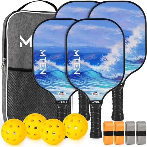 Miniatura 37 de Pickleball Paddles Set of 2 or 4, or Single Paddle – USAPA Approved Fiberglass Surface Pickleball Rackets Set for Men & Women azul (blue*1)