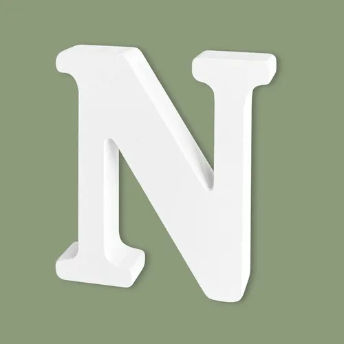 Miniatura 16 de Letras de madera de 4 pulgadas, letras del alfabeto de madera blanca para decoración de pared, letras de marquesina de madera sin terminar