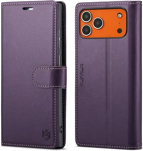 Funda tipo cartera para iPhone 17 Pro Max con tarjetero de crédito, de piel sintética, con función atril, funda protectora a prueba de golpes para