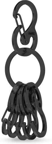 Miniatura 9 de KeyUnity Mosquetón de acero inoxidable, mini clips, llavero organizador para llaves, linterna, cuchillo plegable y silbatos