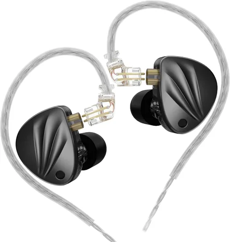 KZ Krila - Audífonos híbridos sintonizables de 4 niveles, KZ HiFi BA DD con graves pesados, auriculares inalámbricos desmontables (negro, sin