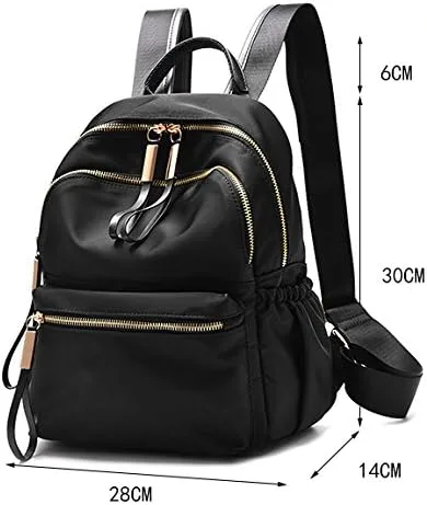 Miniatura 5 de Wraifa Mochila pequeña Oxford impermeable para mujer, mochila escolar para niñas, 111 Small Size Black, S