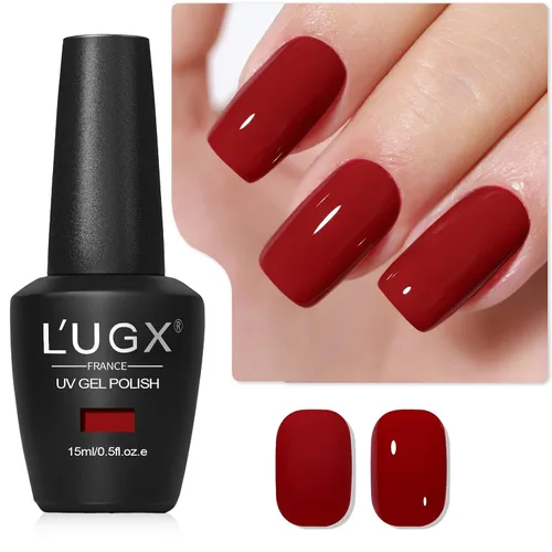 Miniatura 18 de L'UGX Esmalte de uñas de gel rosa translúcido, 0.5 onzas líquidas, esmalte de gel neutro nude, rosa, transparente, natural, UV, punta francesa