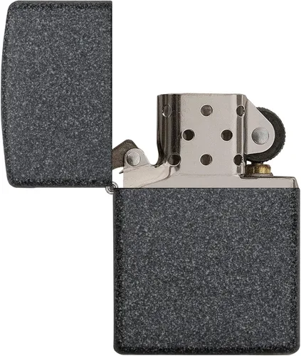 Miniatura 4 de Zippo Encendedor clásico de bolsillo de piedra de hierro, negro