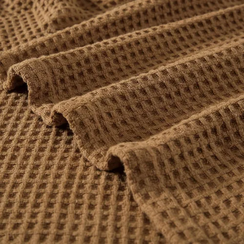 Miniatura 5 de Eddie Bauer - Manta tamaño King, ropa de cama 100% algodón suave con textura de tejido gofre, 400 GSM, manta para sofá o cama (marrón)