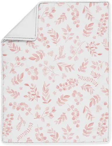 Miniatura 3 de Sweet Jojo Designs Juego de ropa de cama para cuna de bebé niña con hojas florales rosadas y blancas, bohemio, bohemio, acuarela, flores botánicas