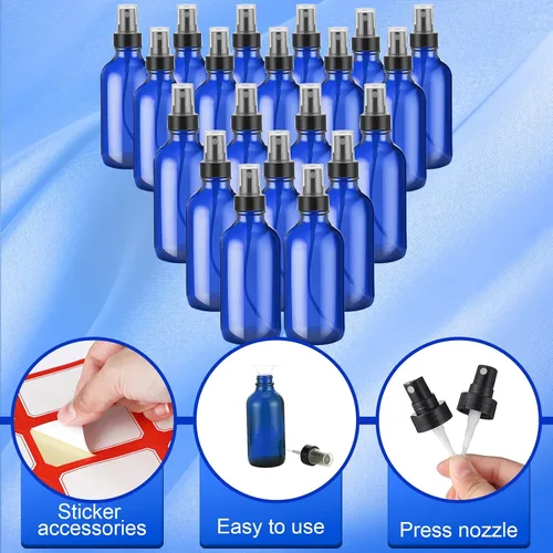 Miniatura 4 de Fumete 36 botellas de spray de vidrio de 4 onzas, botella de spray de vidrio de niebla fina, recipientes de líquido recargables con 6 etiquetas, 6