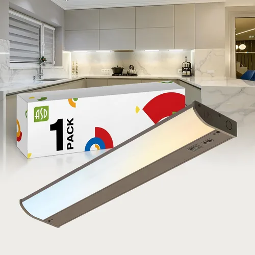 ASD Iluminación LED para debajo del gabinete color bronce, 45,7 cm 8W 715 lm, luces regulables cableadas para debajo del gabinete para cocina,