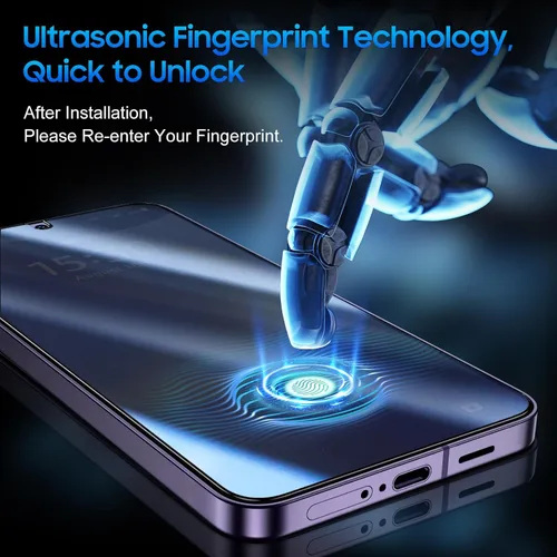 Miniatura 3 de UniqueMe Protector de pantalla de privacidad para Samsung Galaxy S24 Plus de 6.7 pulgadas, compatible con huellas dactilares ultrasónicas