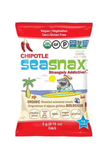 Miniatura 13 de SeaSnax Bocadillo de algas tostadas orgánicas, cebolla, 0.18 onzas (paquete de 12)