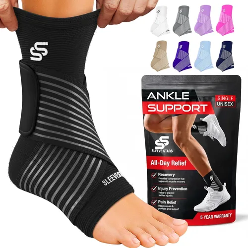 Miniatura 17 de Tobillera Sleeve Stars para mujeres y hombres, tobillera para esguince de tobillo, manga de compresión para alivio de la fascitis plantar, soporte