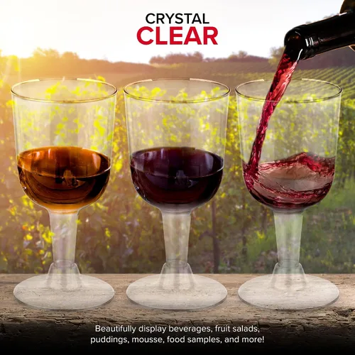 Miniatura 7 de Stock Your Home Copas de vino de plástico transparente de 5 onzas (paquete de 40 unidades), sin BPA y reciclable, copa de vino inastillable, vasos