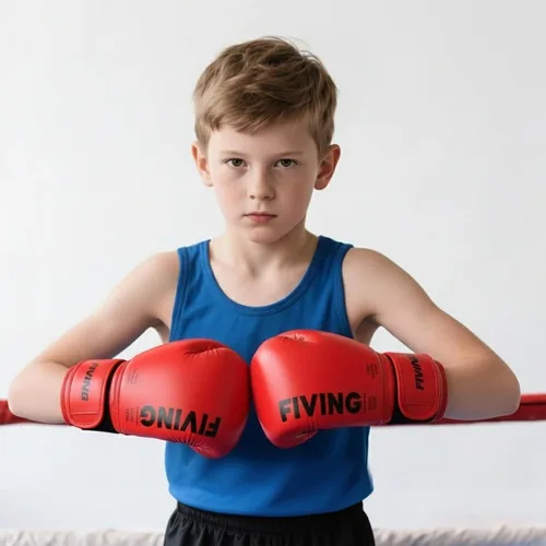 Miniatura 6 de Guantes de boxeo para niños, guantes de entrenamiento de boxeo juvenil para niños y niñas, guantes de lucha de 4 oz y 6 oz, mitones tailandeses