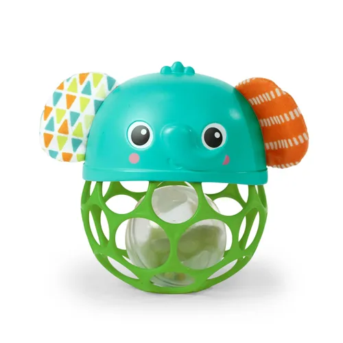 Bright Starts Giggle & Glow Sonajero Musical Luminoso de Fácil Agarre Oball Juguete Elefante, Recién Nacido+, Unisex