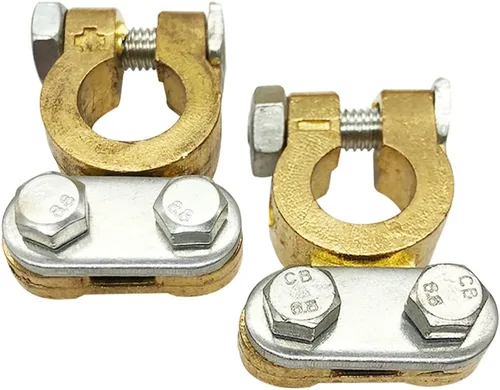 Miniatura 7 de Conectores de terminal de batería de poste superior de latón, abrazaderas de terminal de batería de 12-24 V para automóvil y barco (1 juego)