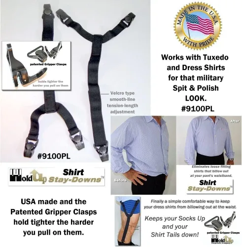 Miniatura 26 de La camisa de vestir Hold-Ups® Stay-downs se mantiene con clips antideslizantes patentados en Estados Unidos