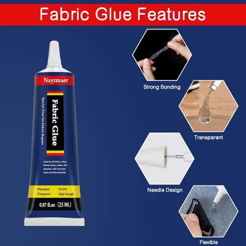 Miniatura 3 de Pegamento para tela, adhesivo permanente transparente lavable para ropa para todas las telas, algodón, franela, mezclilla, cuero, poliéster