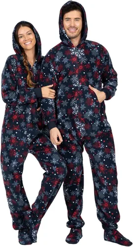 Miniatura 3 de Footed Pajamas - Enterizo con capucha a juego para la familia Suéteres de una pieza para niños, niñas, hombres, mujeres y mascotas, unisex, Naranja