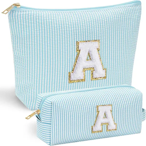 Miniatura 168 de YOOLIFE Regalos del Día de la Madre para mujeres, bolsa de maquillaje con inicial, bolsa de cosméticos, bolsa de maquillaje de viaje, regalos Rosado