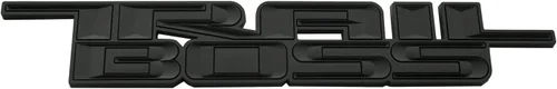 Miniatura 3 de 2 piezas 2019-2021 Emblemas Trail Boss 3D Insignia Adhesivo Lateral Placa de Nombre de Reemplazo para Chevy Silverado 1500 HD 2500 HD (Negro Mate)