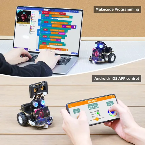 Miniatura 6 de Nexbit Microbit V2 Kit de robot inteligente programación STEM Science Robot educativo con cámara de visión AI para principiantes robóticos