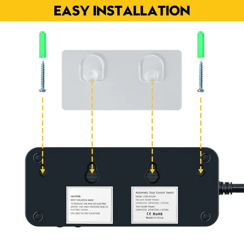 Miniatura 5 de Interruptor automático para aspiradoras para herramientas eléctricas, Ortis Control de Polvo Autoswitch Retrasa la Conexión/Desconexión
