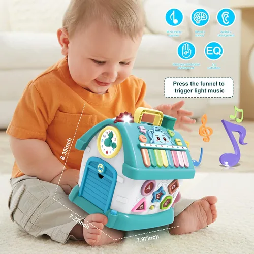 Miniatura 2 de Ming You Juguetes para niños de 1 año, 8 en 1 funcional casa musical juguetes educativos para bebés de 12 a 18 meses, juguete Montessori para niños
