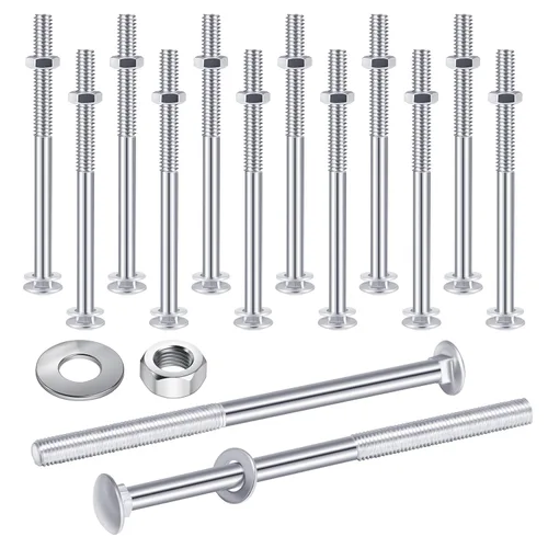 Miniatura 17 de Zonon Juego de 12 pernos de carro de 1/2 x 4 pulgadas, negro galvanizado, incluye arandelas resistentes a la corrosión y tuercas para accesorios