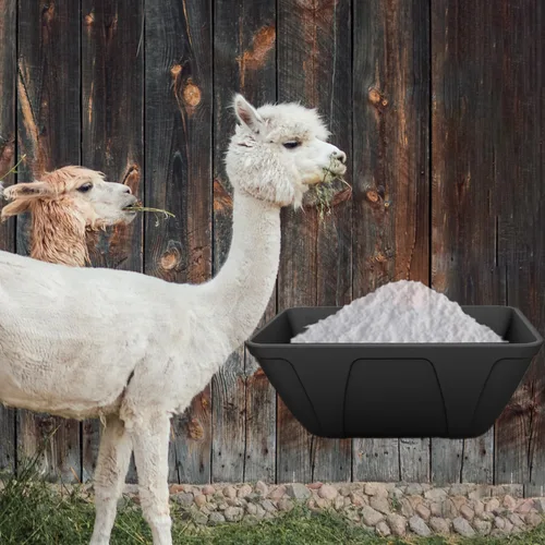 Miniatura 5 de mozoba Comedero Colgante para Pollos y Aves para Cabras, Ovejas, Ciervos, Patos y Pollos con Valla, Contenedor de Alimentación para Ganado, Negro