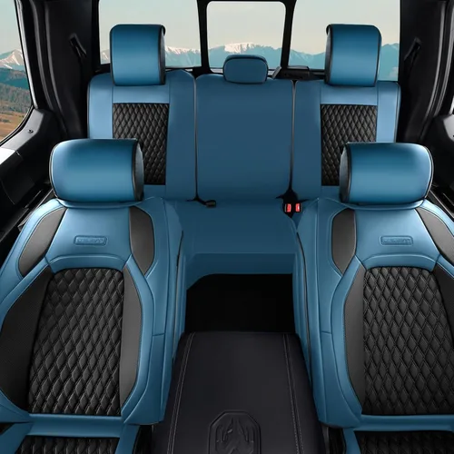 Miniatura 9 de Coverado Fundas de Asientos de Automóvil Juego Completo, Fundas de Asientos de Automóvil de Cuero Impermeables para Dodge RAM 1500 Compatible