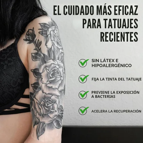 Miniatura 9 de Pamiou Tatoo Aftercare Parche Cobertor de Tatuaje Segunda Piel - 6 Pulgadas x 2 Yardas Envoltura para Tatuaje, Transpirable, Impermeable