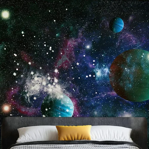 Miniatura 27 de NWT Calcomanía removible para pared, diseño de nube galáctica, estrella, nebulosa, fantasía, ciencia ficción, astronomía y arte espacial, arte