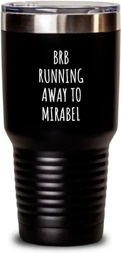 Miniatura 7 de Brb Running Away To Mirabel, vaso divertido regalo para viajeros, hombres y mujeres, amantes de la ciudad, idea de regalo, cita, broma mordaza, taza