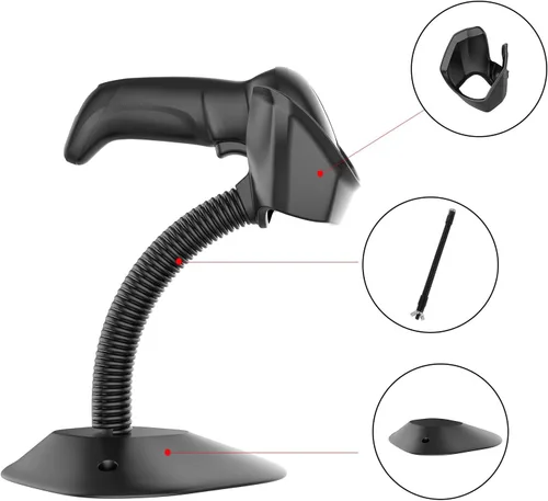 Miniatura 5 de Symcode Soporte universal para escáner de código de barras manos libres, escáner de código de barras, soporte de cuna, ángulo base y cabeza