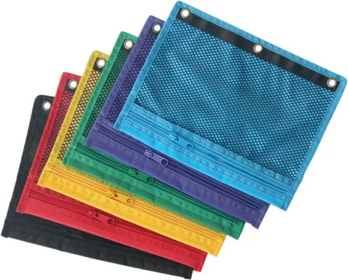 Miniatura 8 de School Smart Bolsas de malla con cremallera, 10 x 7-1/2 pulgadas, colores surtidos, paquete de 12
