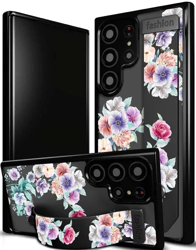 Miniatura 146 de Compatible para Samsung Galaxy S23 Funda Bonita con Correa Soporte Dedo Kickstand, Fundas de Silicona Geniales de Diseñador Funda Cover - Mariposa