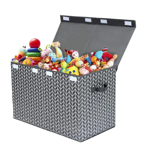 Mayniu Baúl grande de almacenamiento para juguetes con tapa, cajas organizadoras de juguetes con asas resistentes para niños, niñas, sala de estar,