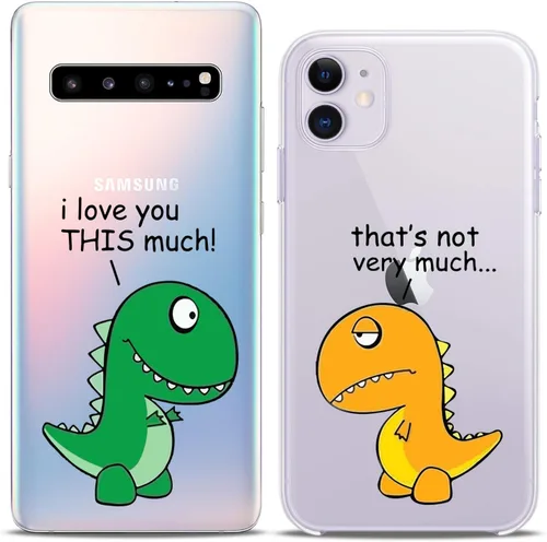 Miniatura 6 de Fundas a juego para parejas compatibles con Google Pixel 7 6a Pro 5 XL 5a 4a 5G 2 XL 3 XL 3a XL 4 regalo transparente lindo dinosaurio divertido