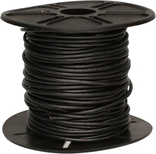 Miniatura 120 de The Beadsmith Cordón de cuero – Negro – Bobina de 0.039 in – 5 yardas/14.8 ft – Tanga de cuero indio ideal para trenzar, cuentas, collares, cordones