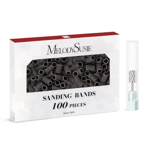 Miniatura 17 de MelodySusie - 100 bandas de lijado para brocas de uñas para lima eléctrica, de grano #80 grueso para limar uñas acrílicas, manicura y pedicura