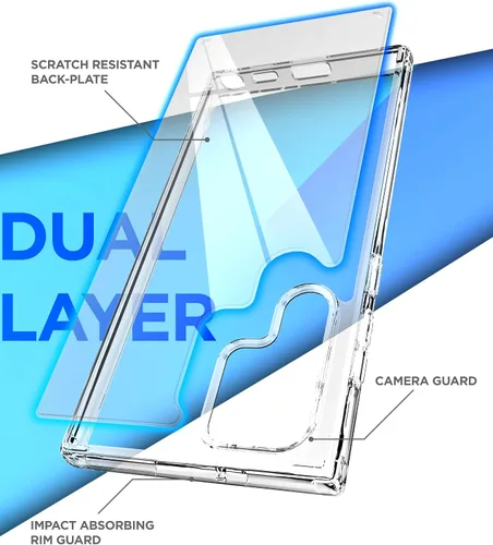 Miniatura 7 de Encased Funda transparente para Samsung Galaxy S22 Ultra con clip para cinturón, funda protectora delgada con funda (S22 Ultra)