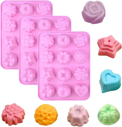 Miniatura 8 de Moldes de silicona para jabón, diferentes moldes de jabón con diferentes formas, perfectos para hacer jabón, moldes de pastel de chocolate caseros