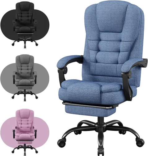 Silla de juego con reposapiés, silla de oficina ergonómica reclinable 90°-150°, silla de escritorio ajustable con apoyabrazos articulados, silla de