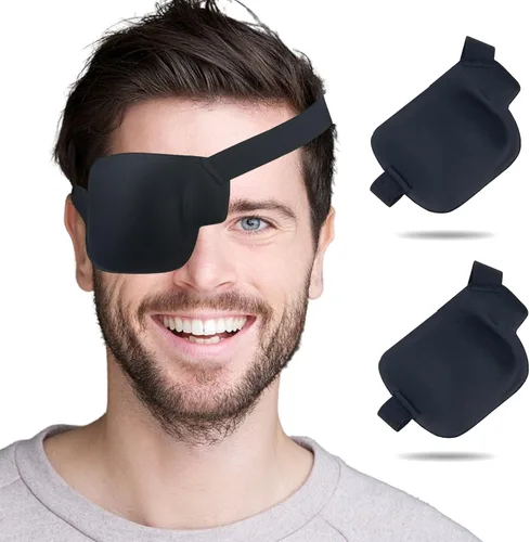 Parche para los ojos, 2 parches médicos para los ojos para adultos y niños, parches para ojos perezosos para ambliopía 3D para ojo derecho (derecha)